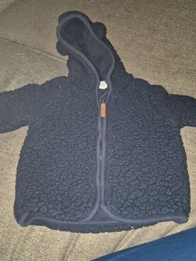 H&M Navy Sherpa Hooded Jacket